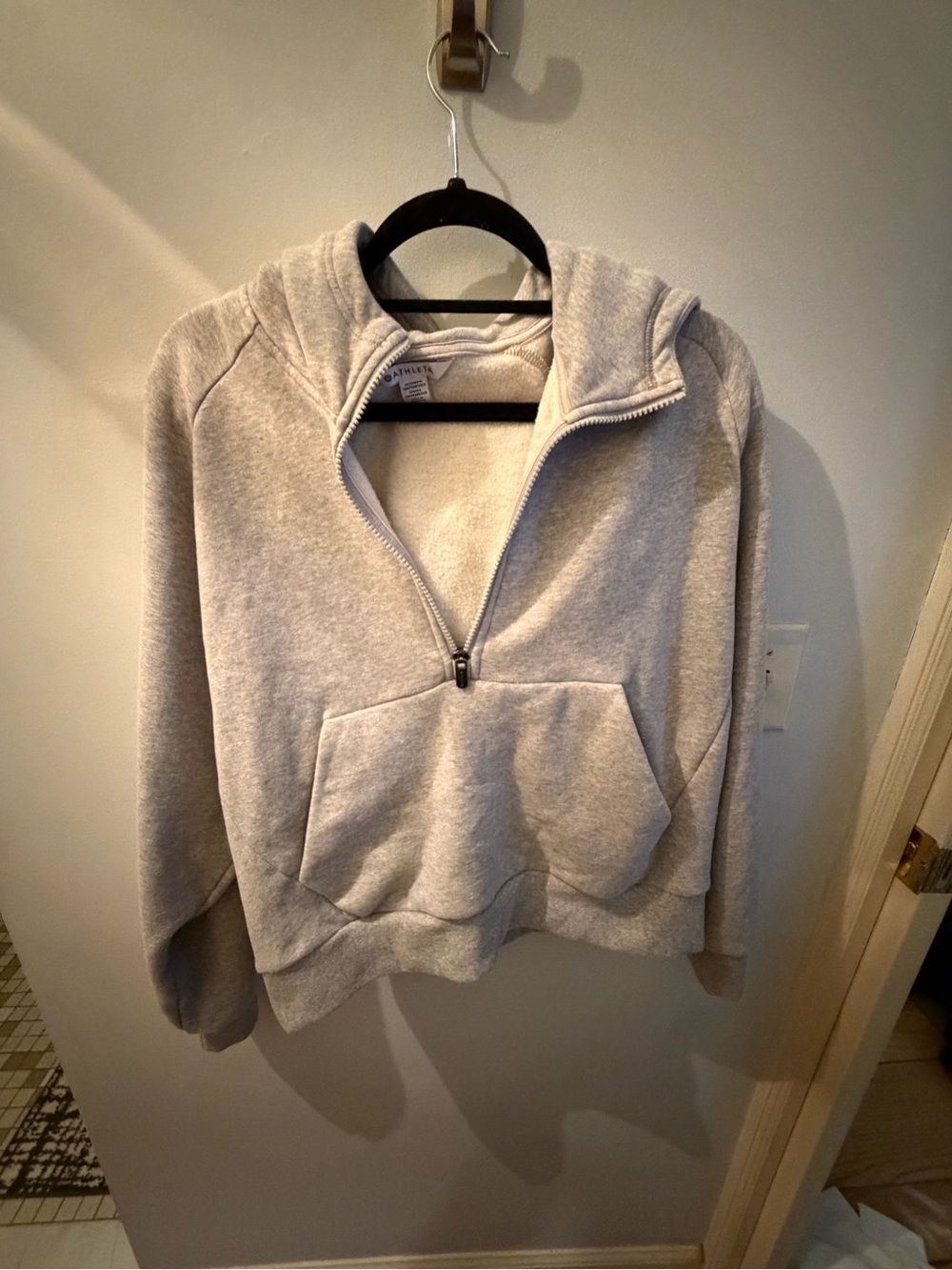 Athleta women’s Full-Zip Sherpa Lined Hoodie - Light Gray